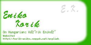 eniko korik business card